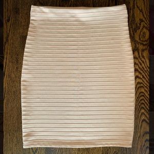 Mid-thigh Tan Pencil Skirt